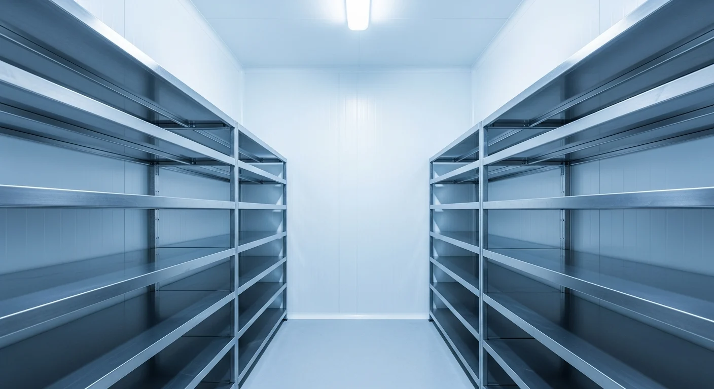 Empty walk-in cool room ready for shelving fit-out