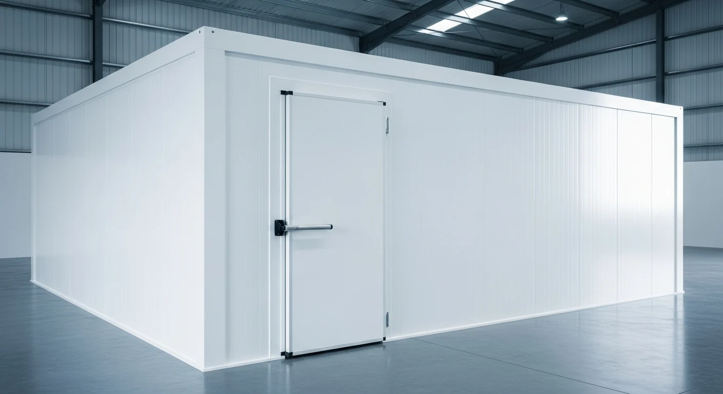 A well-built white insulated cold room